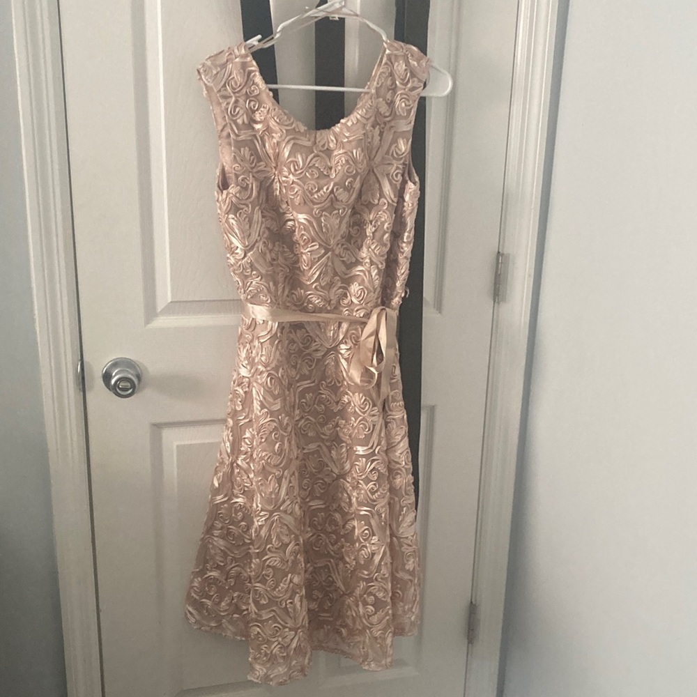 Alex Evenings Metallic Floral Midi Dress